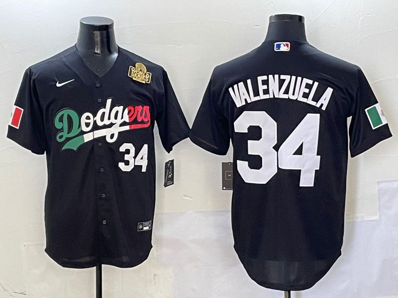 Men Los Angeles Dodgers #34 Valenzuela Black Mexico Game Nike 2025 MLB Jersey style 8->los angeles dodgers->MLB Jersey